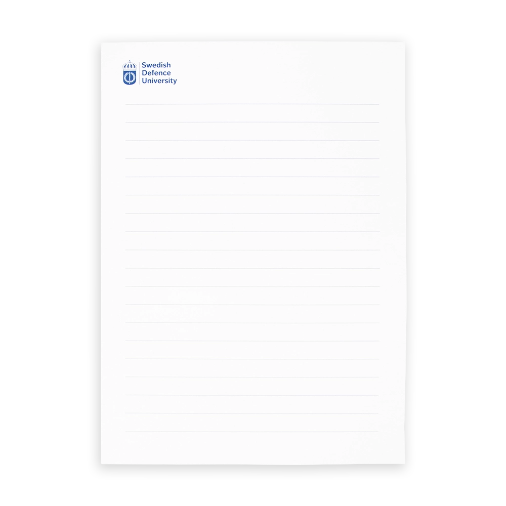 Konferensblock A5 linjerade sidor, engelsk logotype